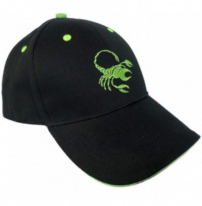 Baseball Caps 100% Cotton Baseball Cap Zodiac Embroidery One Size Fits All for Men and Women - Scorpio/Green - C218IICA037