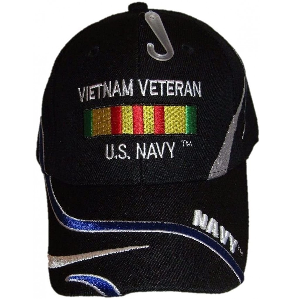 Skullies & Beanies U.S. Navy Vietnam Vet Veteran Black Embroidered Ball Cap Hat - CE12NE2TE1K