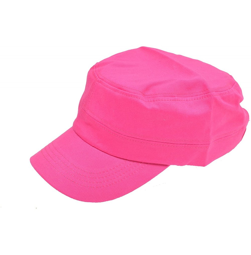 Baseball Caps Vintage Army Military Cadet Hat Unisex - Hot Pink - CI184S225NG