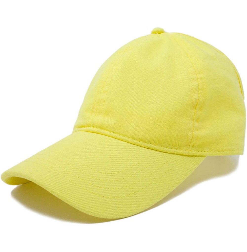 Baseball Caps Ladies Ponytail Cap Womens Half Visor with Adjustable Elastic Band - Minion Yellow - CW120KN5O3B