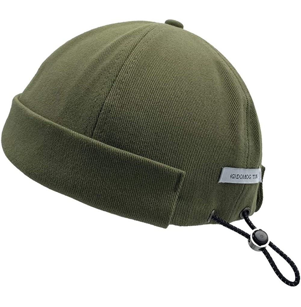 Skullies & Beanies Docker Cap Hats Sailor Cap Men Hats Worker Beanie Hat Retro Brimless Hat - Green - CQ18Y8YGGOD