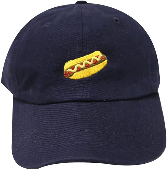 Baseball Caps Hotdog Cotton Baseball Dad Caps - Navy - CZ12LQ2GBDH