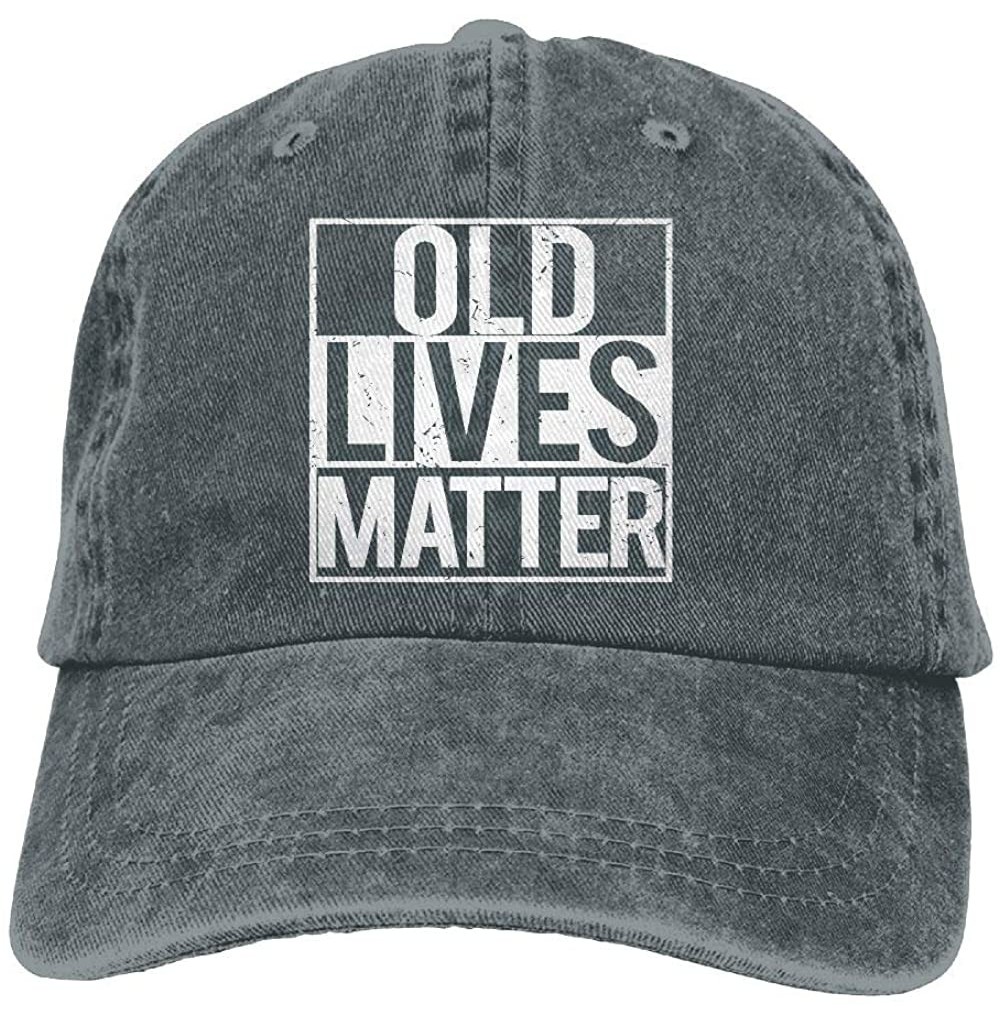 Baseball Caps Old Lives Matter Baseball Cap Dad Hat Adjustable Hat Low Profile Plain Cap - Asphalt - CG18IM6SO8C
