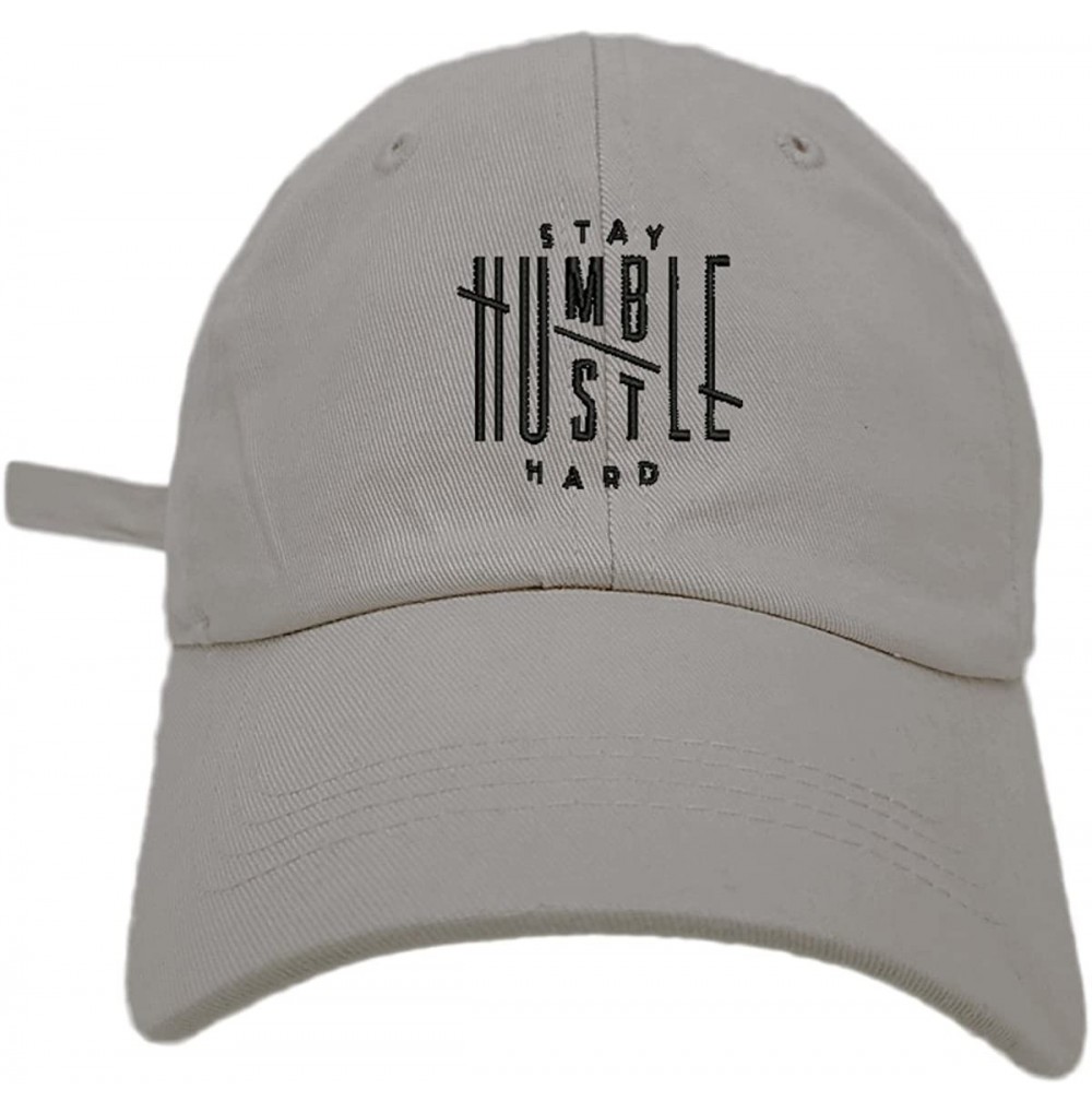 Baseball Caps Humble Stay Hard Logo Style Dad Hat Washed Cotton Polo Baseball Cap - Lt.grey - CM187Y95NHR
