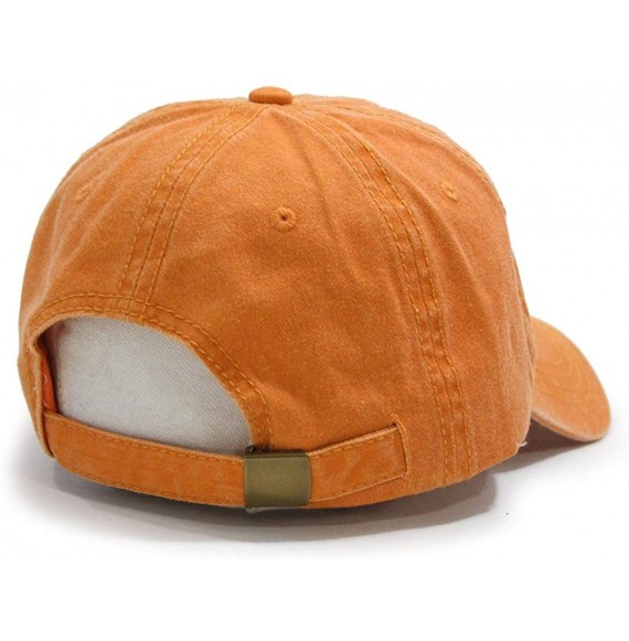 Baseball Caps Blank Dad Hat Cotton Adjustable Baseball Cap - Pumpkin Orange Strap - CG12O1FKYRO