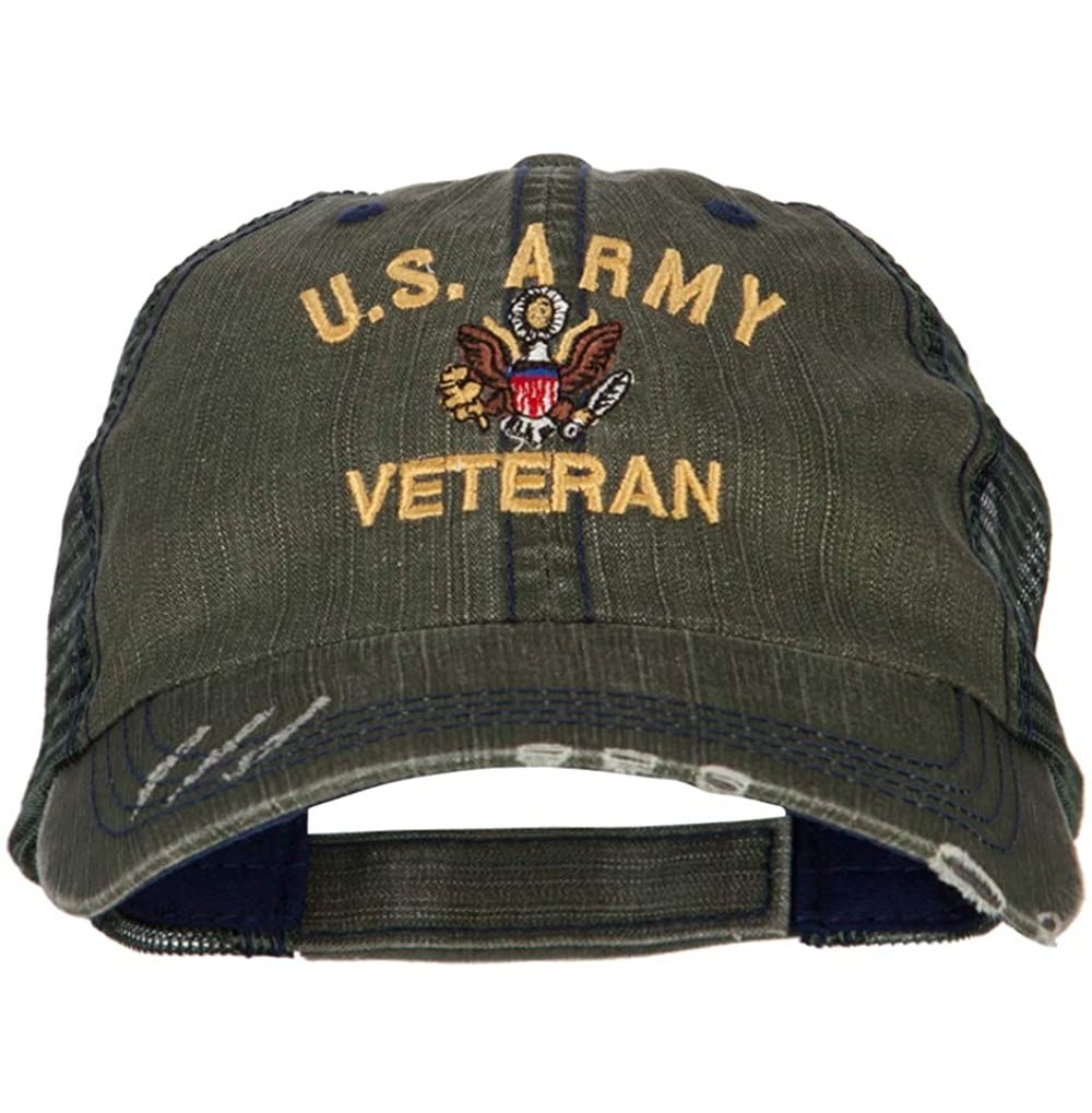 Baseball Caps US Army Veteran Military Embroidered Low Cotton Mesh Cap - Green - CG18L8TWHKL