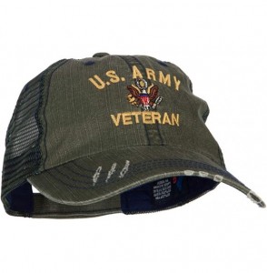 Baseball Caps US Army Veteran Military Embroidered Low Cotton Mesh Cap - Green - CG18L8TWHKL