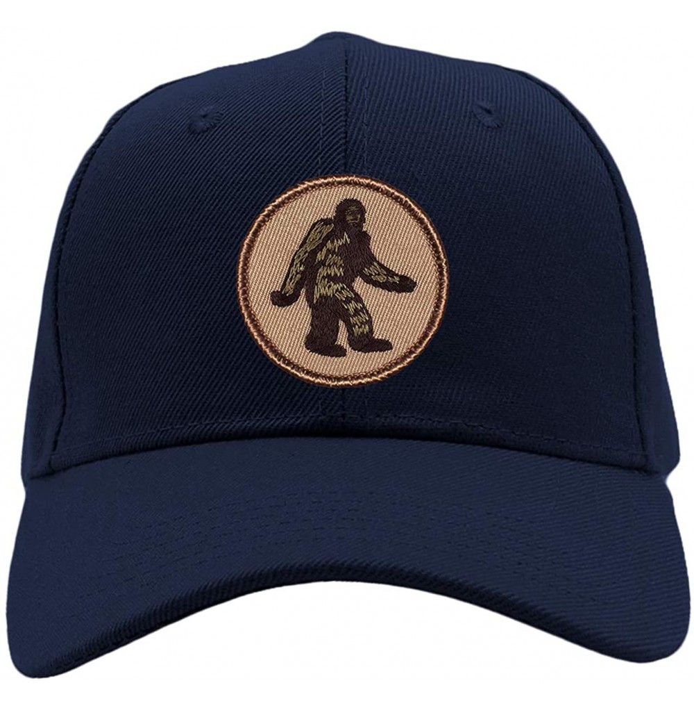 Baseball Caps Bigfoot/Sasquatch Hat! Adjustable-Back Ball Cap with Embroidered Bigfoot - Navy Blue - C51972CIK9T