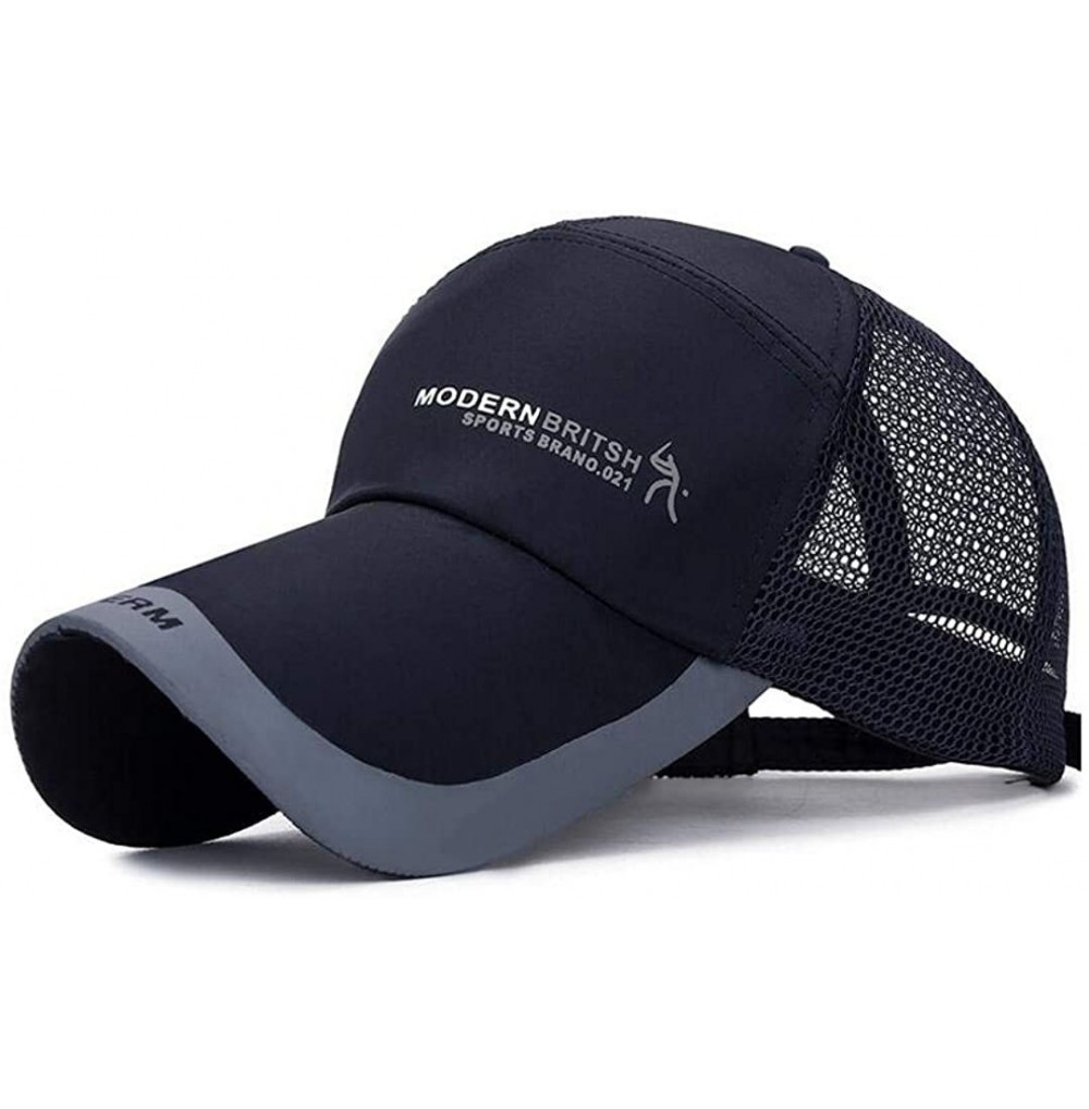 Baseball Caps Sport Cap Summer Quick-Drying Mesh Sun Hat Unisex UV Protection Outdoor Cap - Dark Blue - CV18RNMKK07
