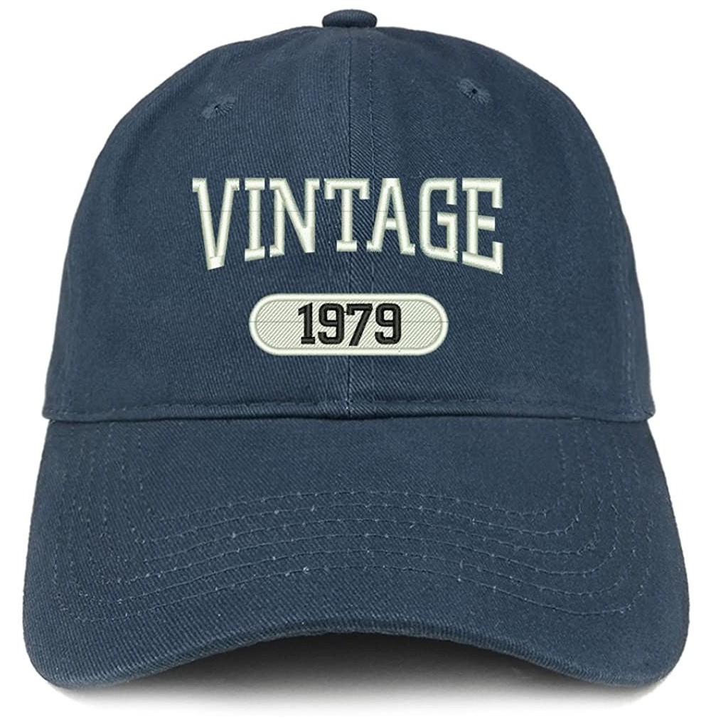 Baseball Caps Vintage 1979 Embroidered 41st Birthday Relaxed Fitting Cotton Cap - Navy - CT12NUBBGYB