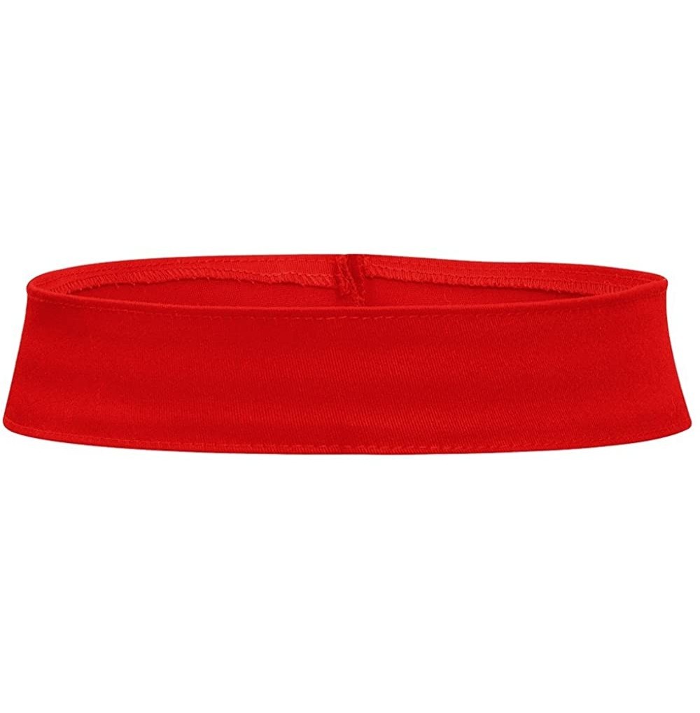Baseball Caps Product of Ottocap Stretchable Cotton Twill Hat Band -Royal [Wholesale Price on Bulk] - Red - CJ18DTM59E9