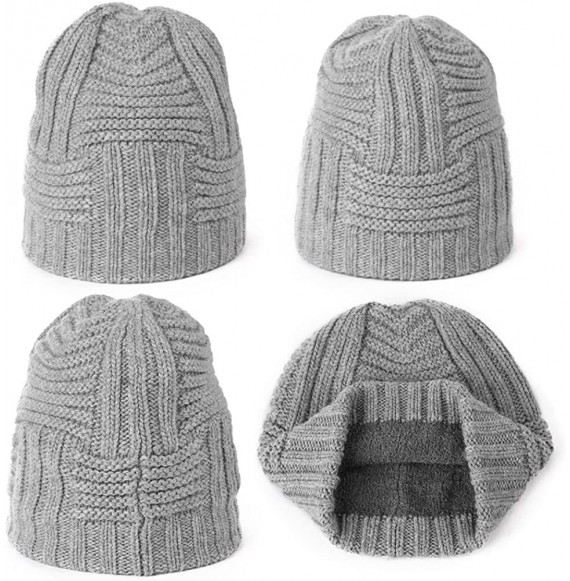 Skullies & Beanies Unisex Thick Wool Knit Baggy Slouchy Beanie Hat Watch Cap for Men Women - 89222_grey - CV18AQ5NG39