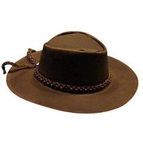 Cowboy Hats Clint Eastwood Fistful of Dollars Leather Cowboy Hat - Brown - CH18Y0QWQL5