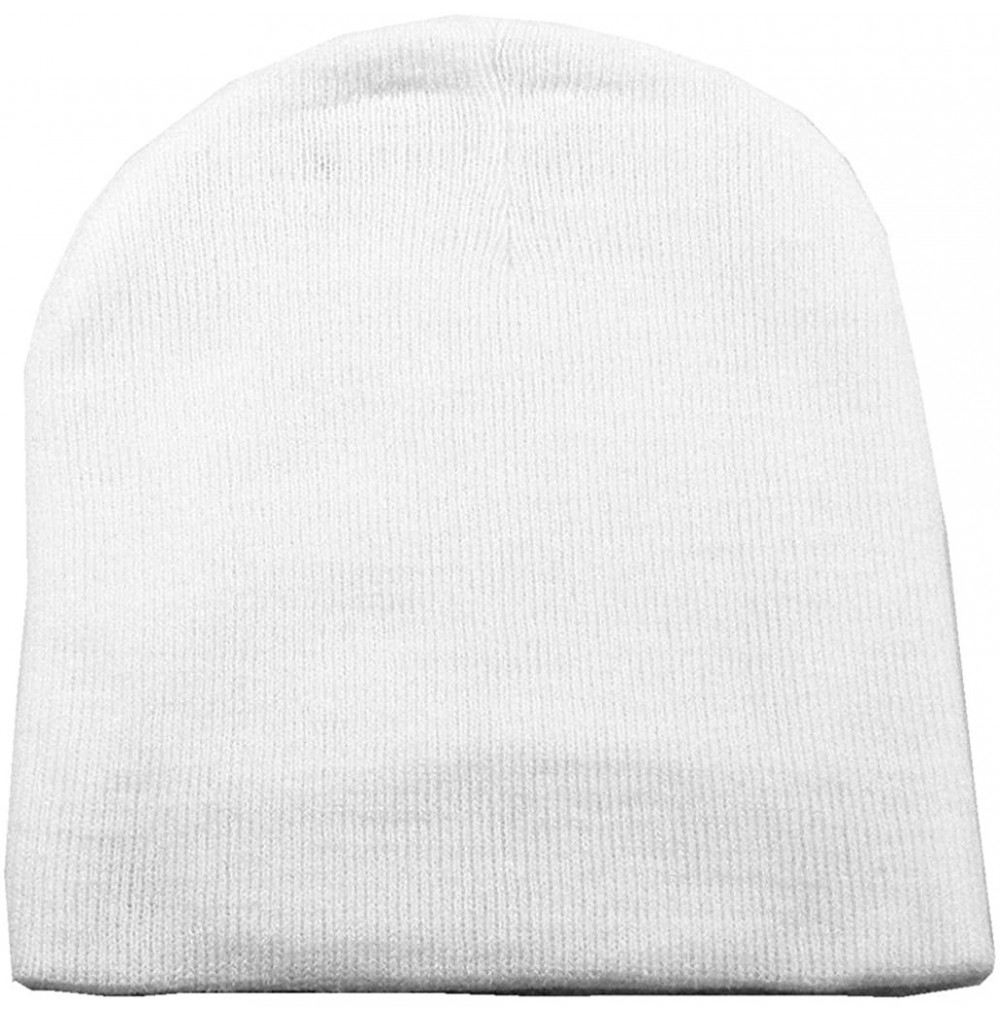 Skullies & Beanies Women/Men Basic Solid Color Warm Knit Ski Snowboarding Beanie Hat - White - CH110FPYAH5