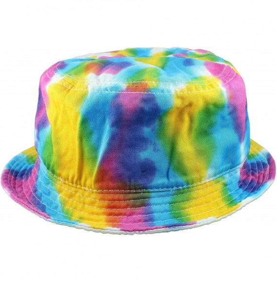 Bucket Hats 100% Cotton Packable Fishing Hunting Summer Travel Bucket Cap Hat - Tie Dye Color - a - CC18EN305TI