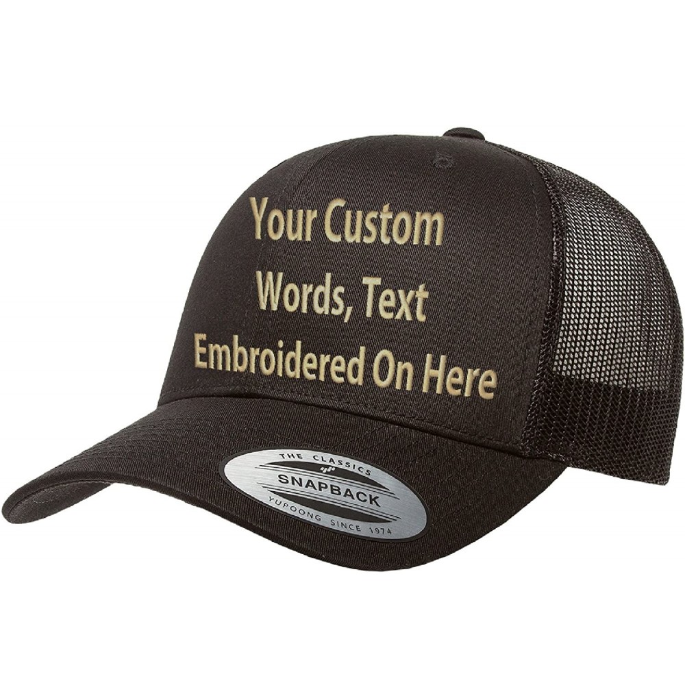 Baseball Caps Custom Trucker Hat Yupoong 6606 Embroidered Your Own Text Curved Bill Snapback - Black - CN18CNLD9ZI
