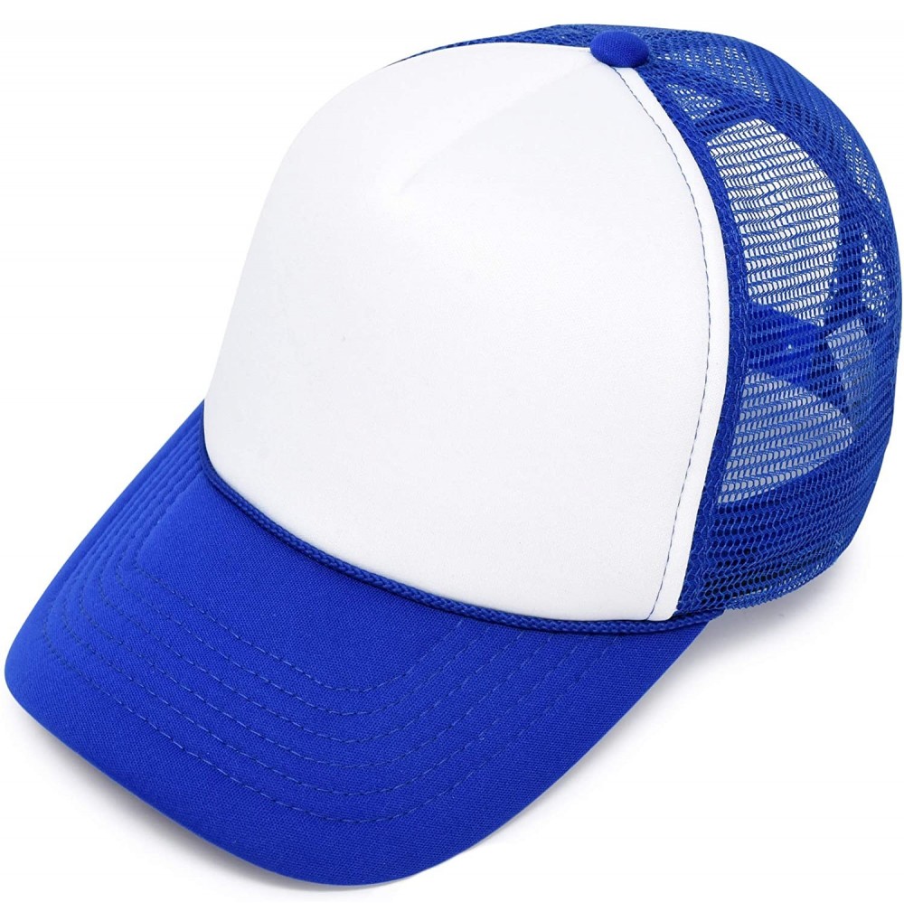Baseball Caps Two Tone Trucker Hat Summer Mesh Cap with Adjustable Snapback Strap - Royal Blue - CH119N21O0N