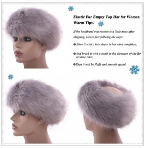 Cold Weather Headbands Women's Faux Fur Headband Winter Earwarmer Earmuff with Stretch-Grey Black - Grey Black - C118L60GDAQ