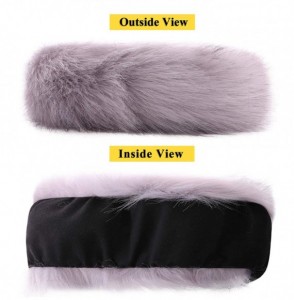 Cold Weather Headbands Women's Faux Fur Headband Winter Earwarmer Earmuff with Stretch-Grey Black - Grey Black - C118L60GDAQ