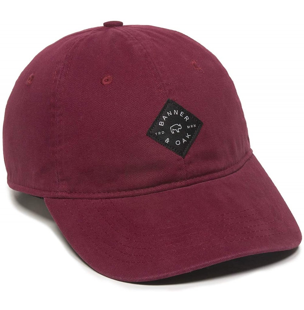 Baseball Caps Trek Woven Label Patch Ladies Fit Dad Hat - Adjustable Baseball Cap w/Tuck Closure - Burgundy - C418OTG3RE4