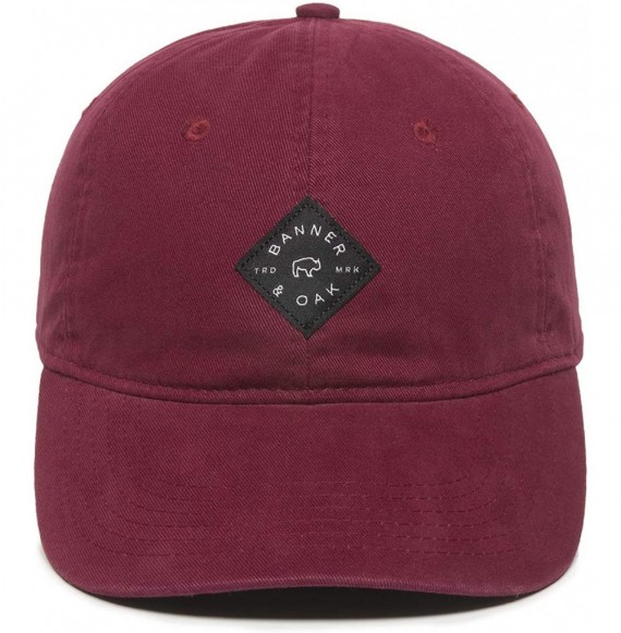 Baseball Caps Trek Woven Label Patch Ladies Fit Dad Hat - Adjustable Baseball Cap w/Tuck Closure - Burgundy - C418OTG3RE4