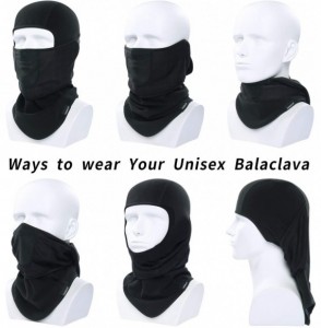 Balaclavas Balaclava Ski Mask - Face Mask for Cold Weather - Windproof Balaclava Hood - Motorcycle Full Face Mask - Black - C...