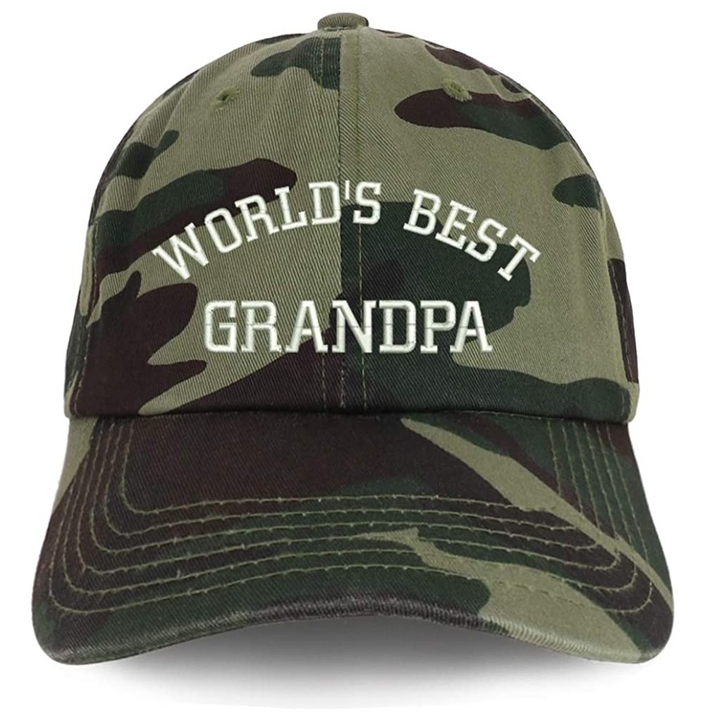 Baseball Caps World's Best Grandpa Embroidered Brushed Cotton Cap - Camo - CN18KMWIK2T