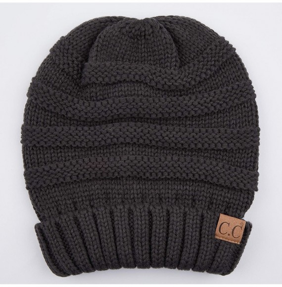 Skullies & Beanies Hatsandscarf Exclusives Unisex Beanie Oversized Slouchy Cable Knit Beanie (HAT-100) - Mel Grey - CI18I6W27KK