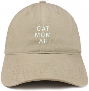 Baseball Caps Cat Mom AF Embroidered Soft Cotton Dad Hat - Khaki - C618EYEKO2W