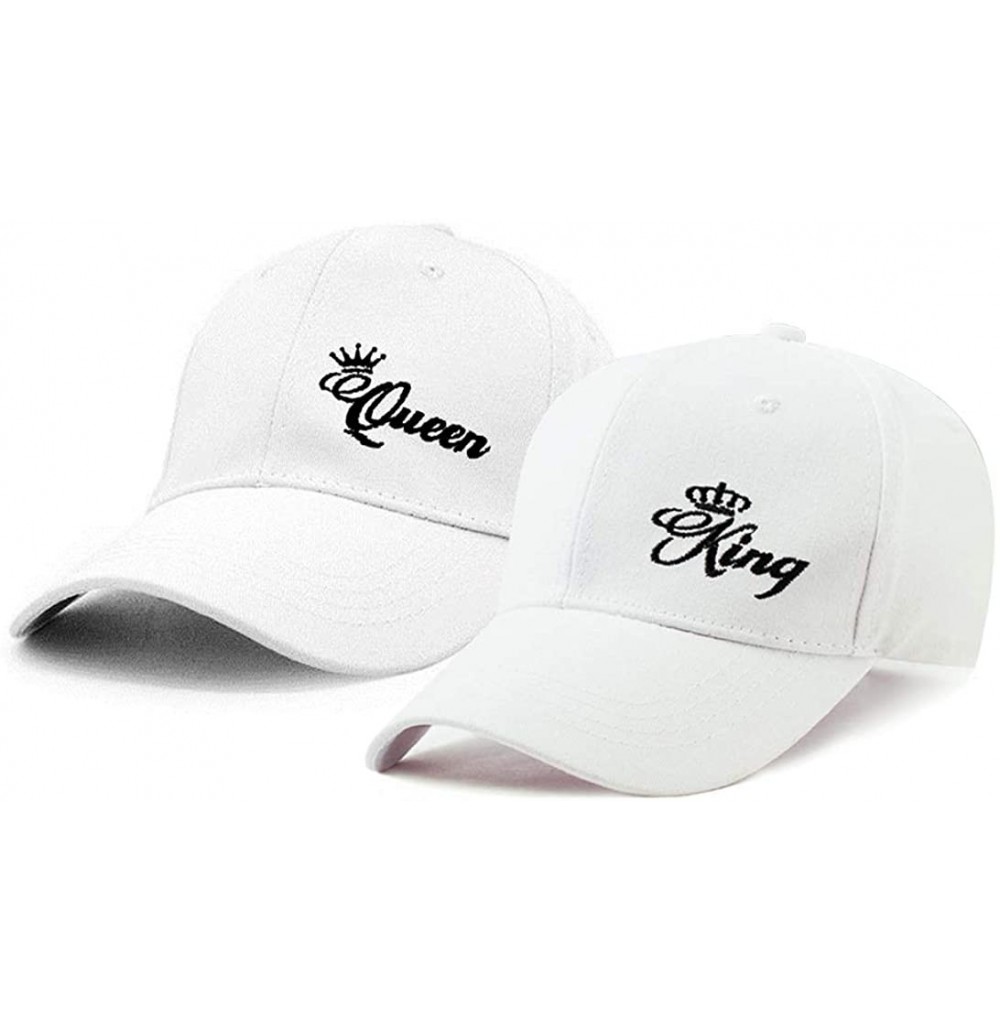 Baseball Caps King Queen Hats Matching Snapbacks Hip Hop Hats Couples Snapback Caps Adjustable - White - CP18TSSN3UT