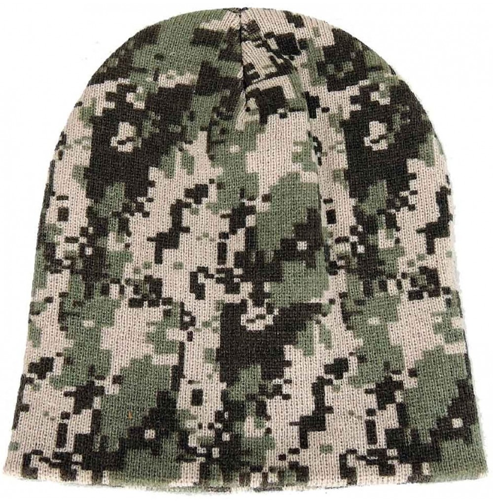Skullies & Beanies Beanie Cap 8" Hat (Digital Camouflage) - C411FXUN12X