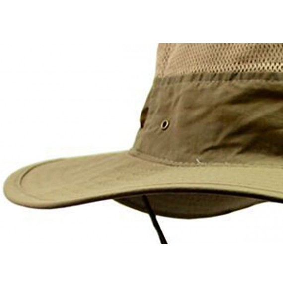 Sun Hats Outdoor Mesh Sun Hat Wide Brim Sun Protection Hat Fishing Hiking Hat - 1-light Brown - C712EQGGFS1