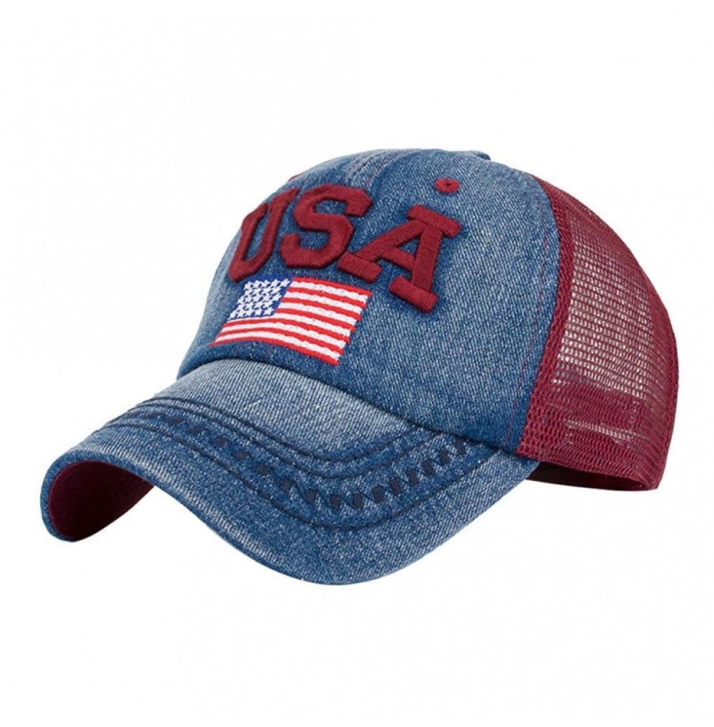 Baseball Caps Clearance Todaies American Baseball Snapback - Red - C4188ZZH93Q