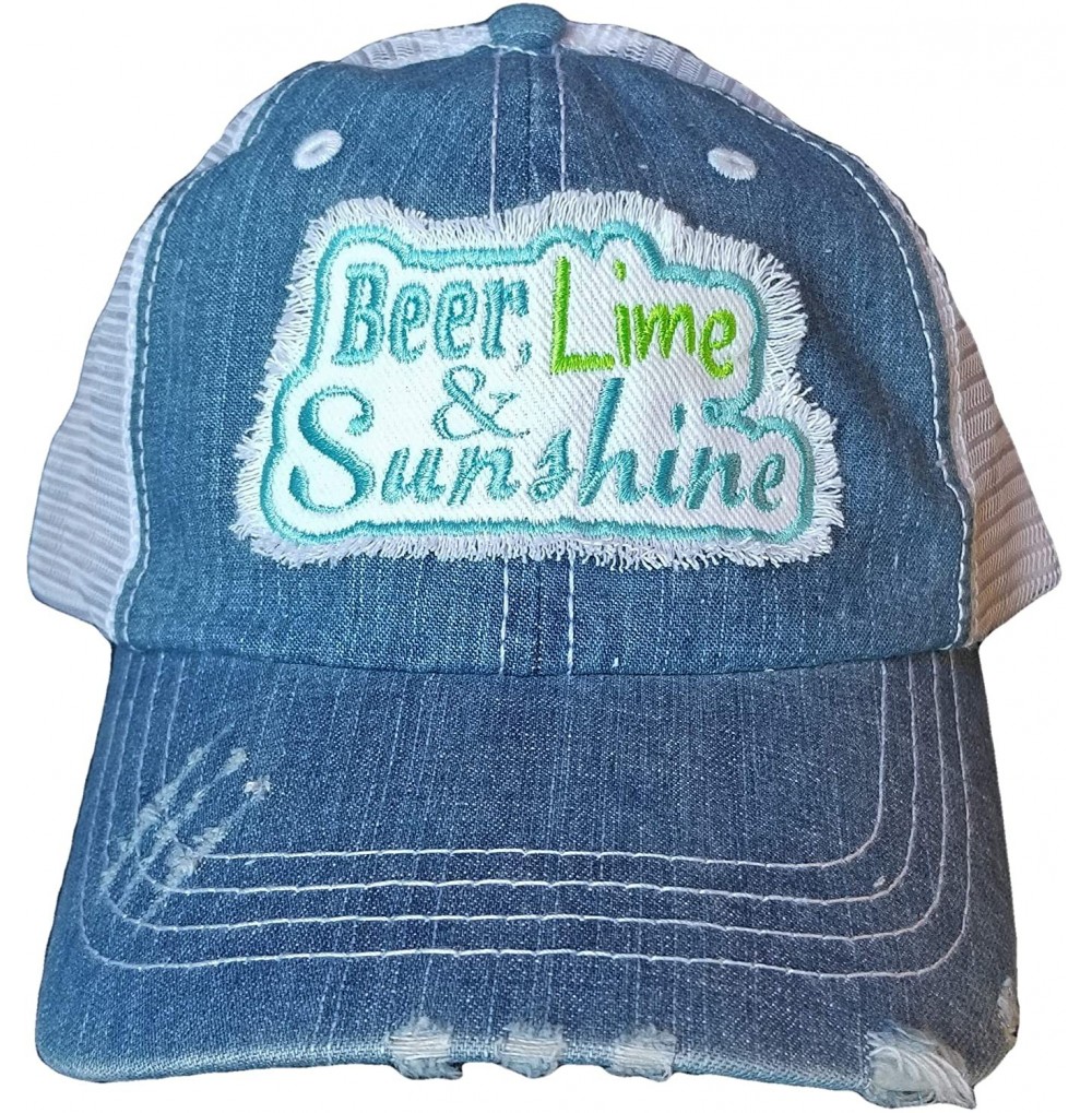 Baseball Caps Beer Lime and Sunshine- Low Profile Distressed Cap- Women's Cap - CO18NKKTQ0Y