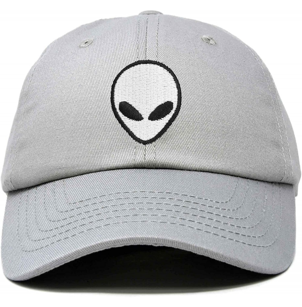Baseball Caps Alien Head Baseball Cap Mens and Womens Hat - Gray - CZ18M65UHCA