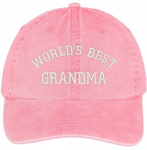 Baseball Caps World's Best Grandma Embroidered Pigment Dyed Low Profile Cotton Cap - Pink - CG12GPQXYJ3