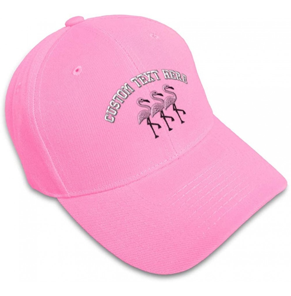 Baseball Caps Custom Baseball Cap Pink Flamingos Embroidery Acrylic Dad Hats for Men & Women - Soft Pink - CT18SDZGMD2