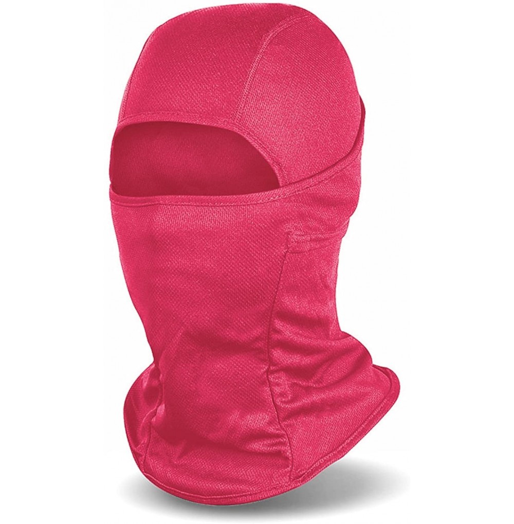 Balaclavas Balaclava Windproof Ski Mask Cold Weather Face Mask Motorcycle Neck Warmer or Tactical Hood - Hot Pink - CL187C8XLZE