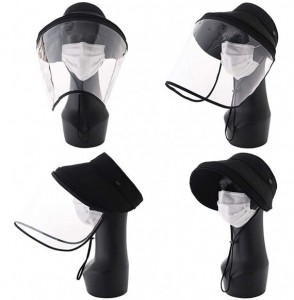 Sun Hats UPF 50 Sun Hats for Women Wide Brim Safari Sunhat Packable with Neck Flap Chin Strap Adjustable - 00001black - CN196...