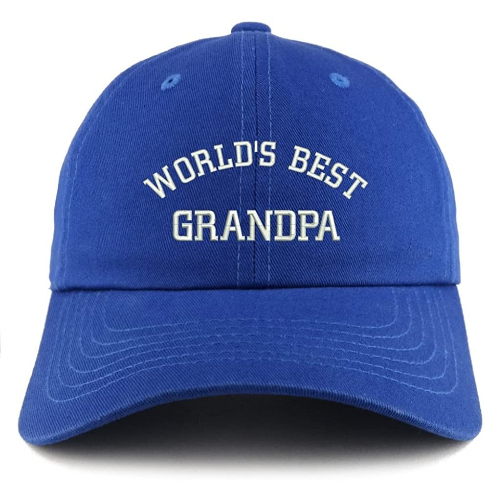 Baseball Caps World's Best Grandpa Embroidered Low Profile Soft Cotton Dad Hat Cap - Royal - CV18D562N72