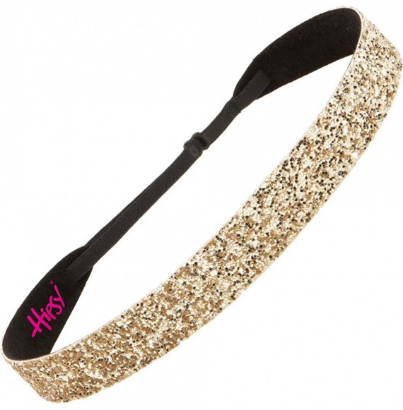 Headbands Women's Adjustable NO Slip Wide Bling Glitter Headband - Gold - CK11VDDIF0R
