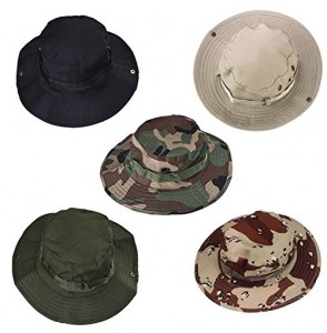 Bucket Hats Hunting Fishing Military Camouflage Foldable - Black - CW18QXEHTQ6