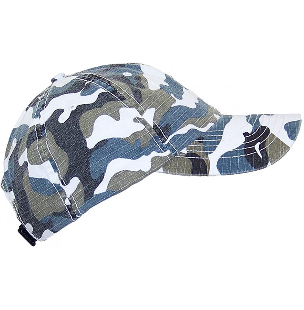 Baseball Caps MG Unisex Unstructured Ripstop Camouflage Adjustable Ballcap - Blue Camo - CO11WW9KB5X