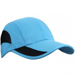 Baseball Caps Men Women Summer Mesh Snapback Running Baseball Tennis Ball Golf Hats Caps Visor - Sky Blue - CO12G5RN3UH