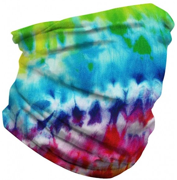 Balaclavas Seamless Bandanas Balaclava Face Mask Neck Gaiter Tie Dye Print for Men Women - Colorful - CF197WC9R6S