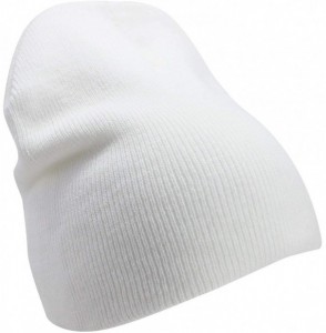 Skullies & Beanies Solid Color Short Winter Beanie Hat Knit Cap 12 Pack - White - CI18H6QHY6W