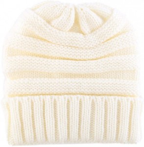 Skullies & Beanies Trendy Winter Warm Hats Slouchy Beanie Baggy Beanie Knit Hats for Women - White - CF187NXZMCY