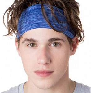 Headbands Xflex Space Dye Adjustable & Stretchy Wide Basketball Headbands for Men - Heavyweight Space Dye Royal Blue - C117XH...