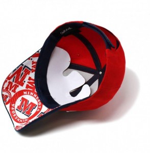 Baseball Caps Team Color City Name Embroidered Baseball Cap Hat Unisex Football Basketball - Minnesota-red - C318RZ56UR9