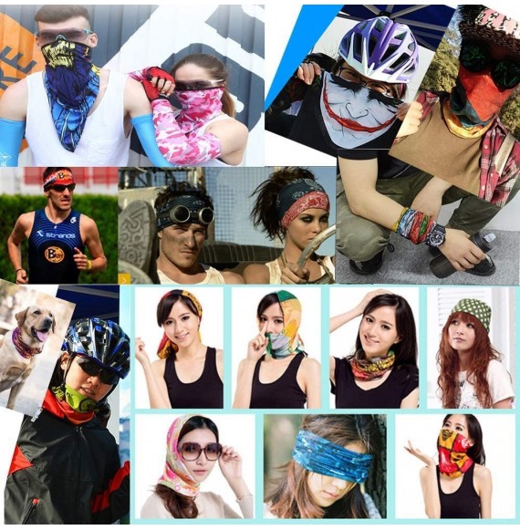 Balaclavas Skull Face Mask Half Sun Dust Protection- Vivid 3D Tube Mask Seamless Durable Face Mask Bandana Skeleton Face - CC...
